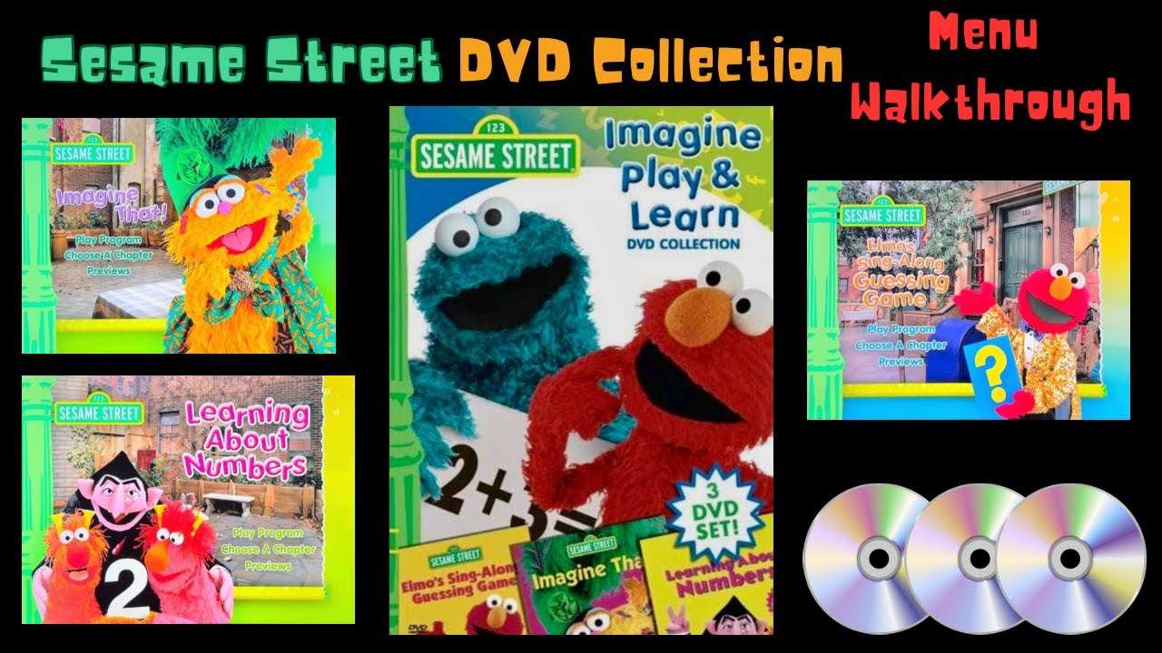Sesame Street IMAGINE, PLAY AND LEARN DVD Menu Walkthrough.