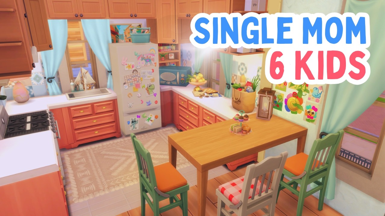 Single Mom, 6 Kids Apartment | The Sims 4 Speed Build