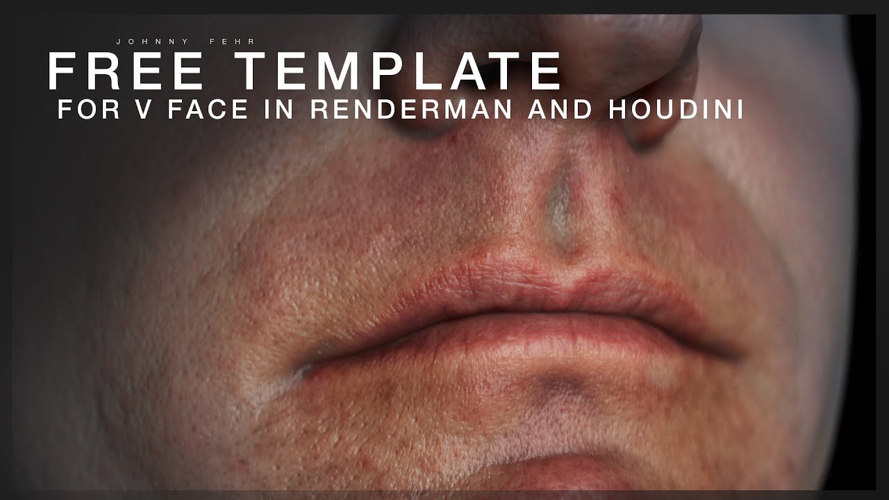 Free Template for V Face in Renderman and Houdini