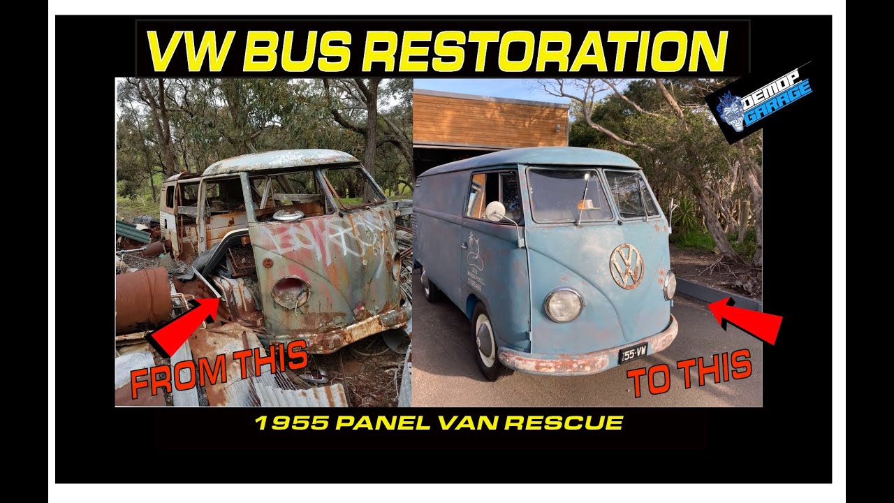 VW 1955 BUS  RESTORATION 2 years in 9 mins #volkswagen