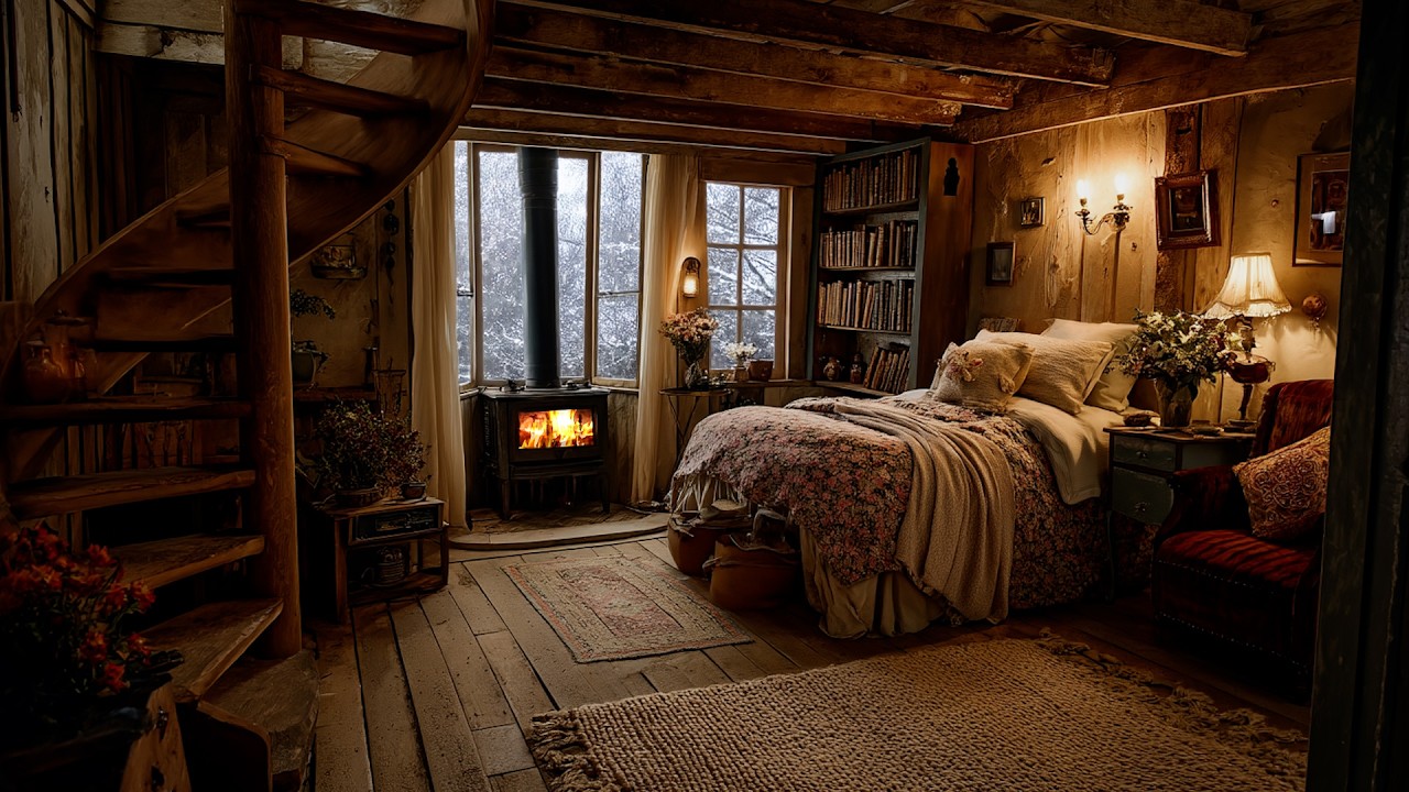 🔴Warmth Lingering in the Room They Shared | Gentle Fireplace Ambience for Sleep & Tender Reflection