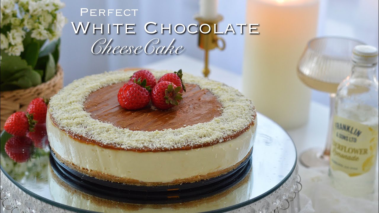 How To Make a Perfect No-Bake White Chocolate Cheesecake | SavoryAndSweetFood.com