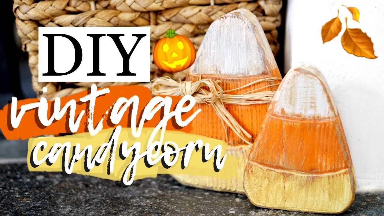 DIY WOODEN CANDY CORN DECORATIONS 🍂 AUTUMN DECOR 2019