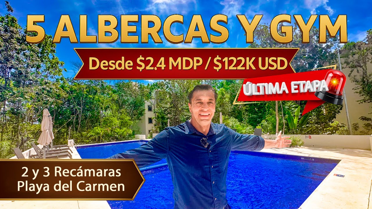 La Selva Residences 🏝️ FASE 3 🚨 Depas 2 y 3 Recámaras desde $2.4 MDP con 5 ALBERCAS PLAYA DEL CARMEN