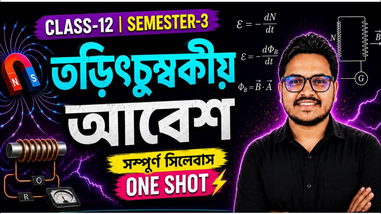 তড়িৎচুম্বকীয় আবেশ One Shot | Class 12 Physics Semester 3 | সম্পূর্ণ সিলেবাস | WBCHSE 2026