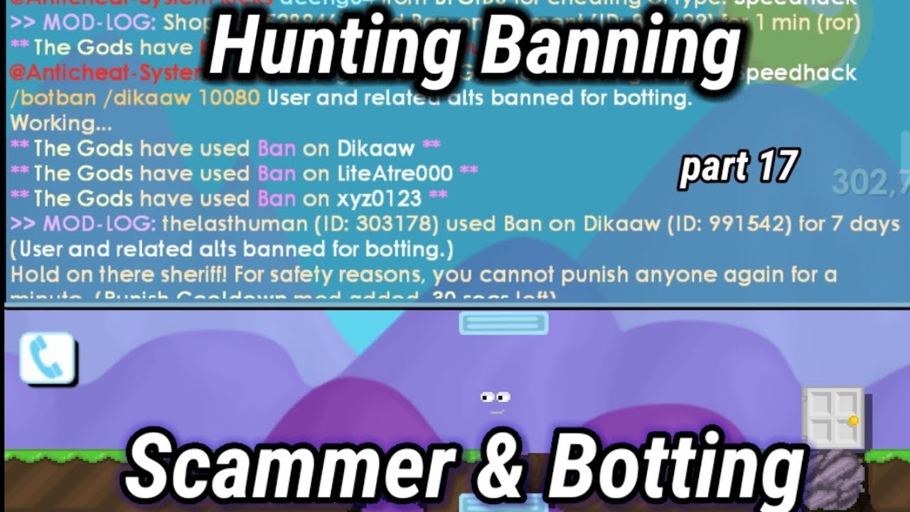 Growtopia | Punish & Hunting Scammer & Botting || Part 17 (trolling players) | CreativePS