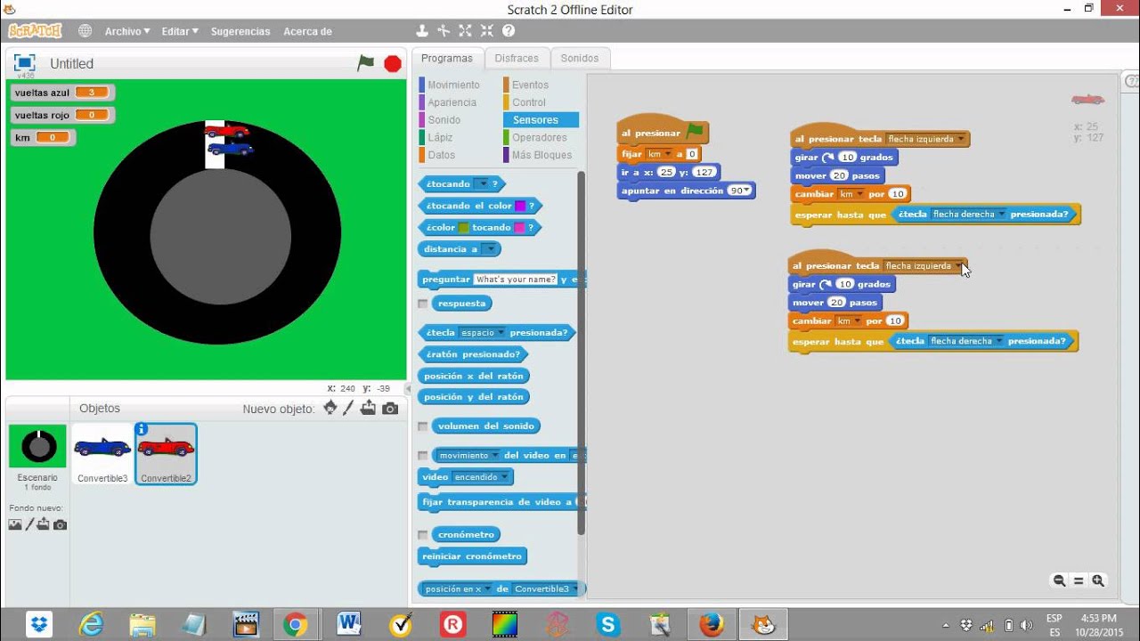 Tutorial para hacer juego de carreras en Scratch