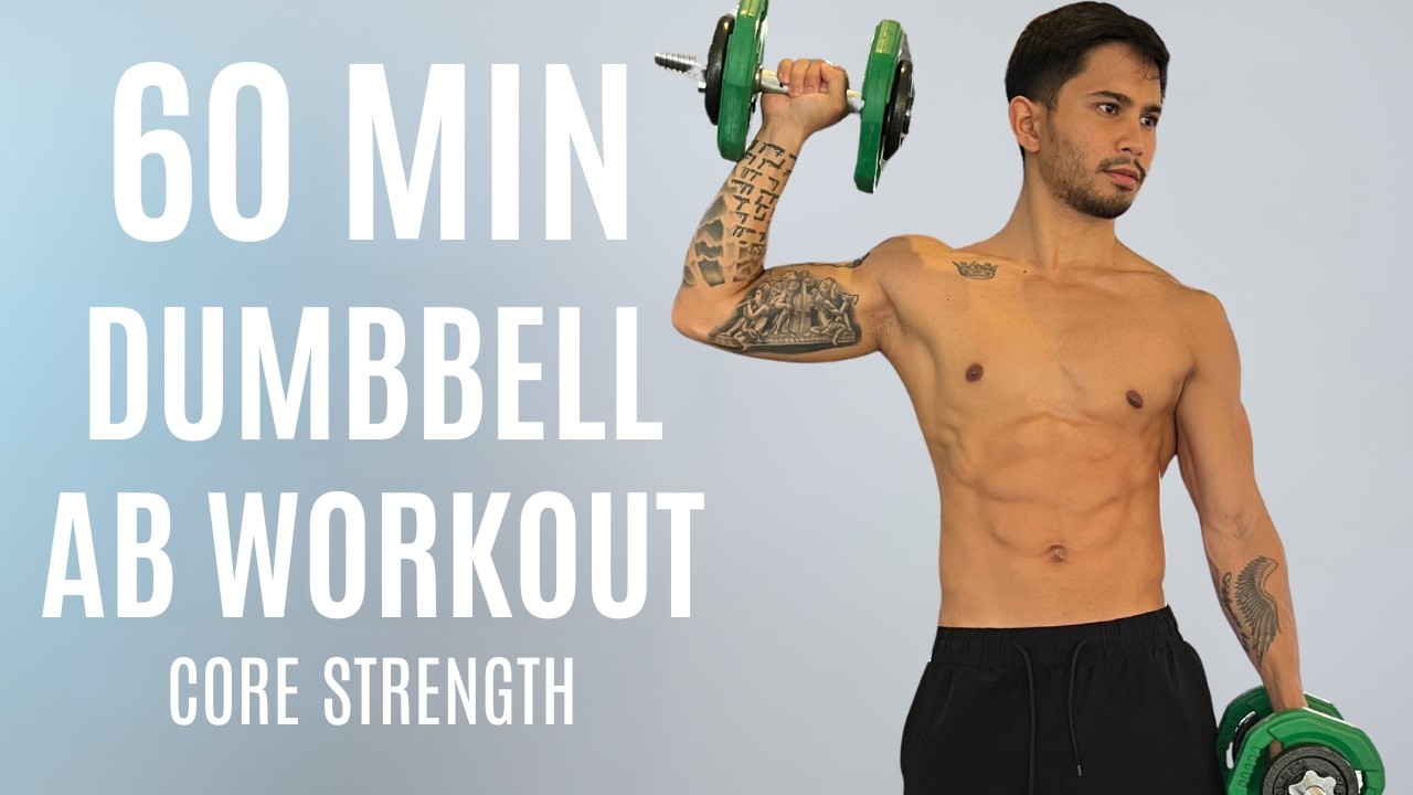 60 MIN STANDING ABS & CORE WORKOUT with DUMBBELLS 🔥 No Floor | Strong & Defined Abs at Home