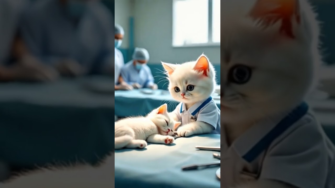 Doctor cat in OT 🐈 #cat #cute #dance #catshorts #cutecat #catdance  #snowymeow