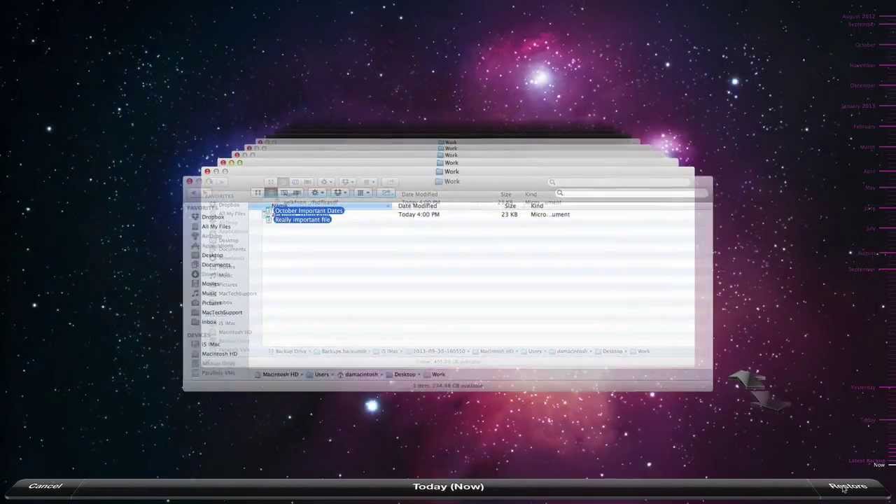 Restore from Time Machine