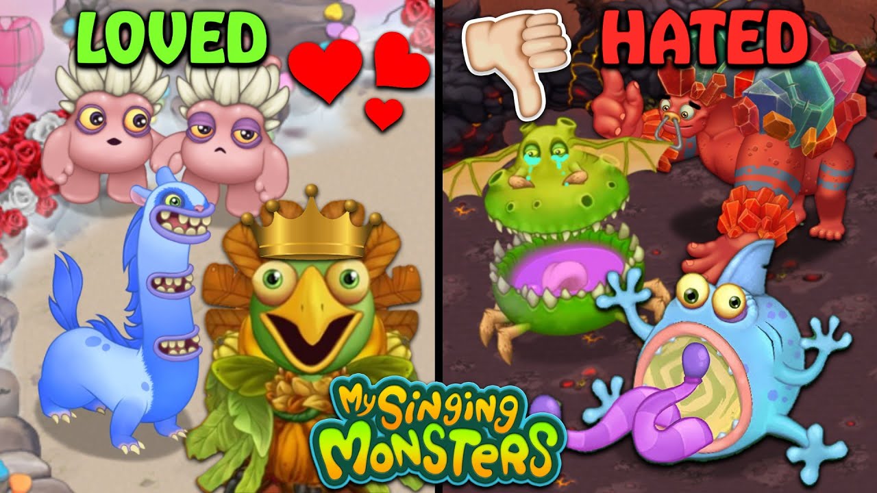 Most Loved Monsters Vs Most Hated Monsters | My Singing Monsters 