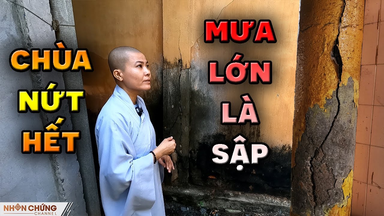 Sư cô tu trong lo sợ vì ngôi chùa 300 năm mục nát giữa đồng ruộng có thể sập bất cứ lúc nào