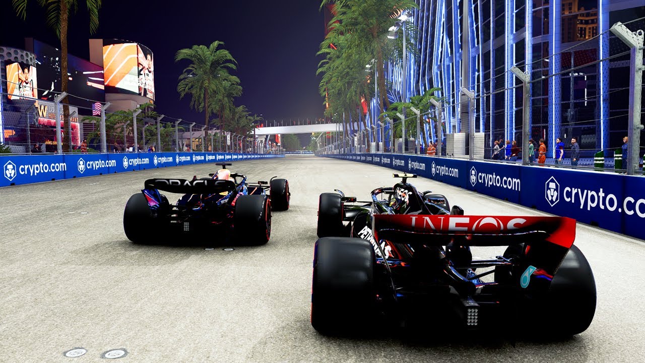 F1 2023 Gameplay Las Vegas Grand Prix - Lewis HAMILTON with Logitech G29