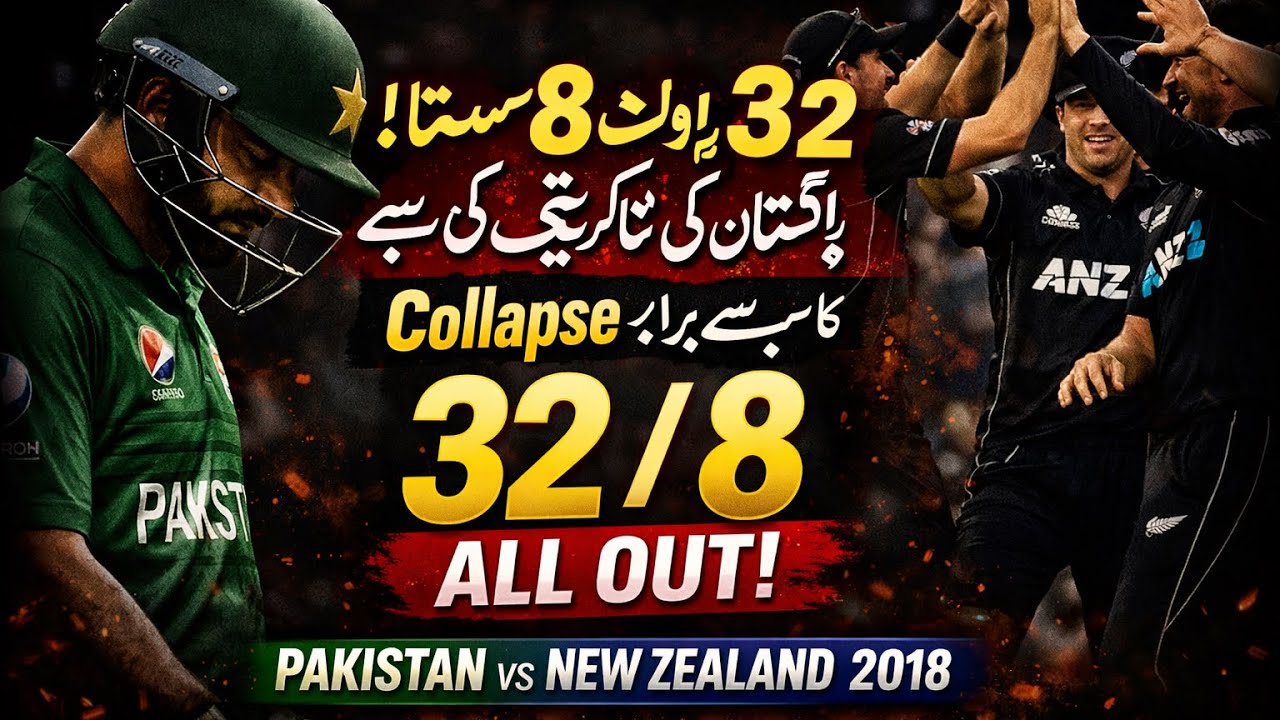 Pakistan 32/8 vs New Zealand 2018 | Full Highlights | Unbelievable Batting Collapse 😱#viral 