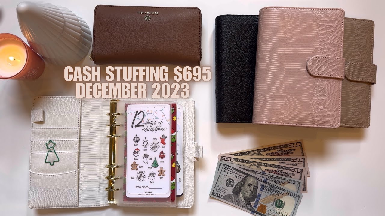 Cash Envelope Stuffing | December 2023 | Savings Challenges + Sinking Funds 🎄