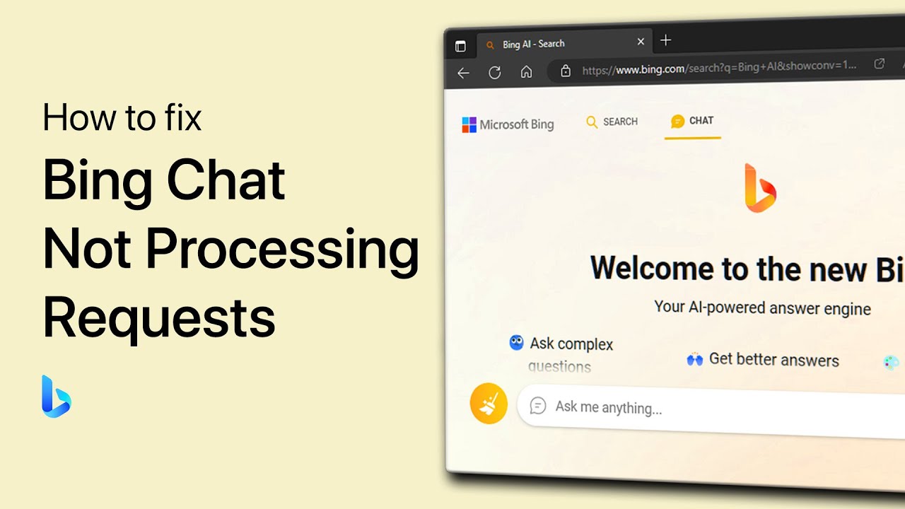Fix Bing Chat Not Processing Requests or Showing Error