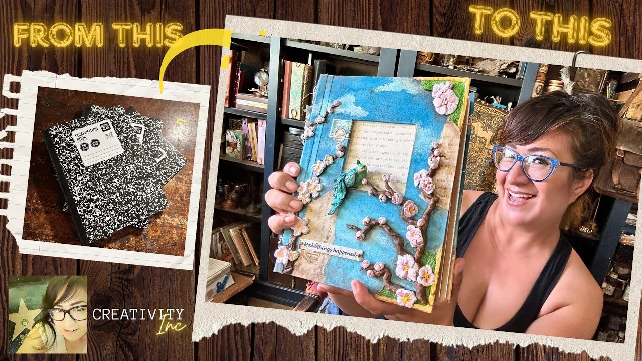 How to make one book from 3 composition notebooks #artjournal #artjournal