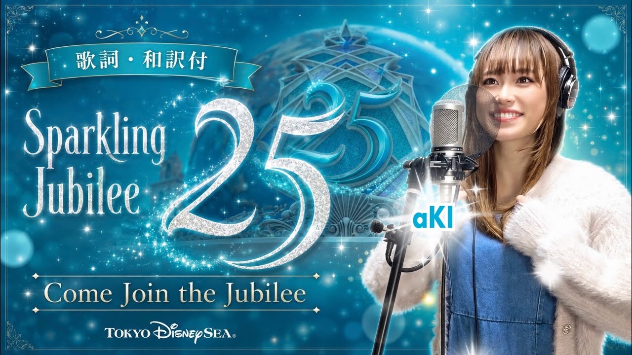 東京ディズニーシー25周年テーマソング｜Come Join the Jubilee｜covered by aKI 【歌詞・和訳付】 #東京ディズニーシー25周年 #スパークリングジュビリー 