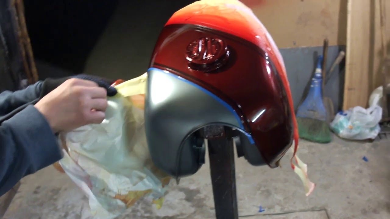 Покраска бензобака на Cafe Racer для VLADISLAVA  PAVLOVICHA  !  Custom Paint motorcycles