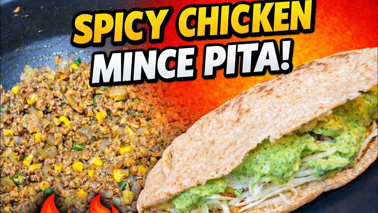 Spicy Chicken Mince Pita Pocket 🌯🔥 | Easy Homemade Chicken Keema Pita Recipe!”food diary 