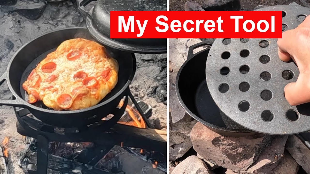 Campfire Pizza Using Cast Iron Dutch Oven!