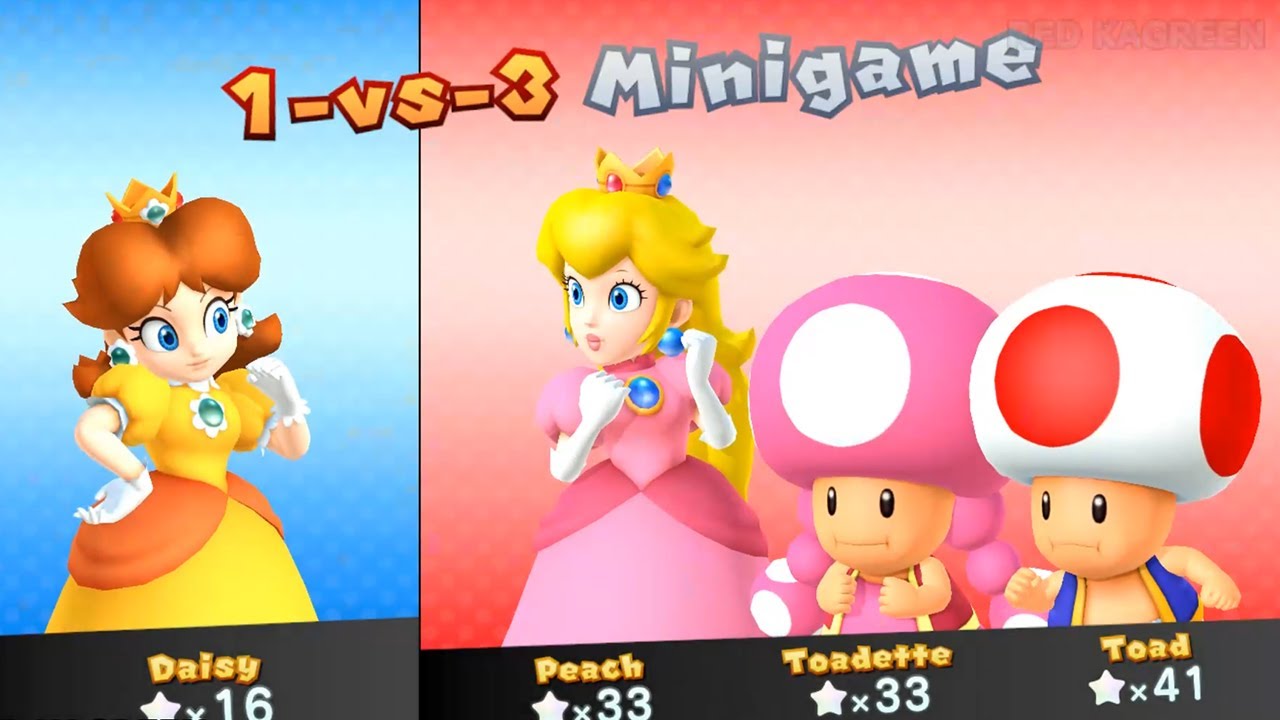 Mario Party 10 Mushroom Park - Toad vs Toadette vs Peach vs Daisy (Very Hard)