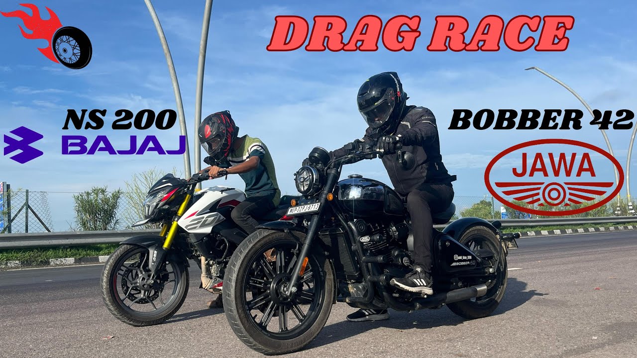 BOBBER 42😍v/s PULSAR NS200🔥|DRAG BATTLE😈|EPIC RESULTS😱|#youtube #bajaj #jawa  #trending #automobile