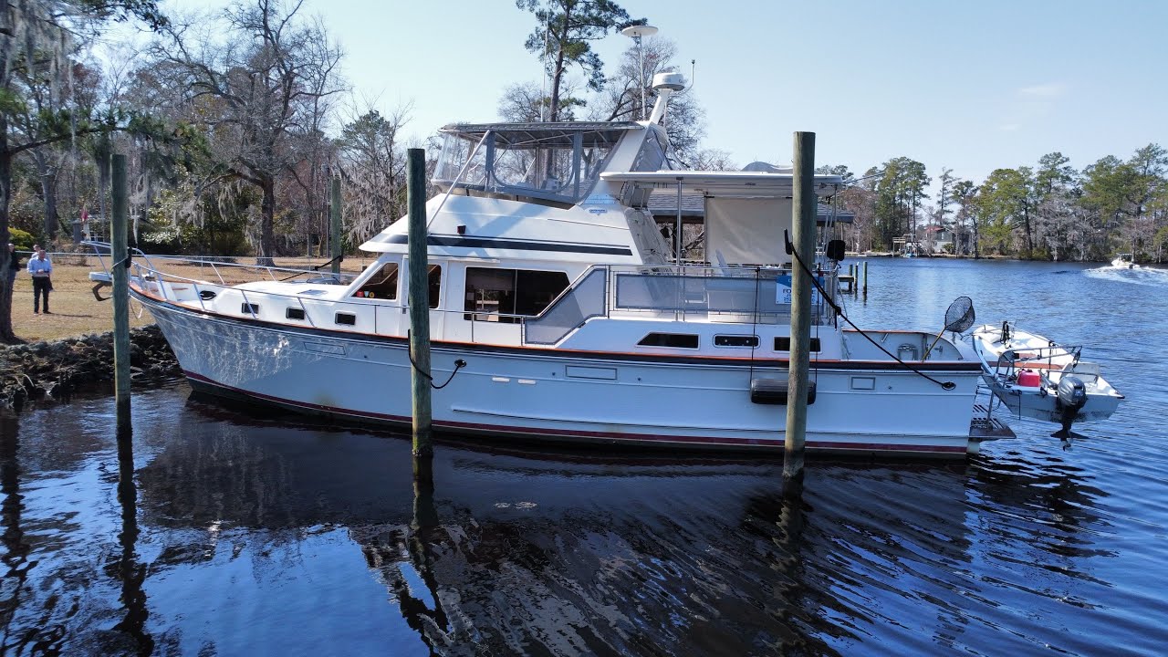 Take a Breath 1989 Offshore Yachtfisher $199,999 #boatlife  #offshore #motoryacht #greatloop