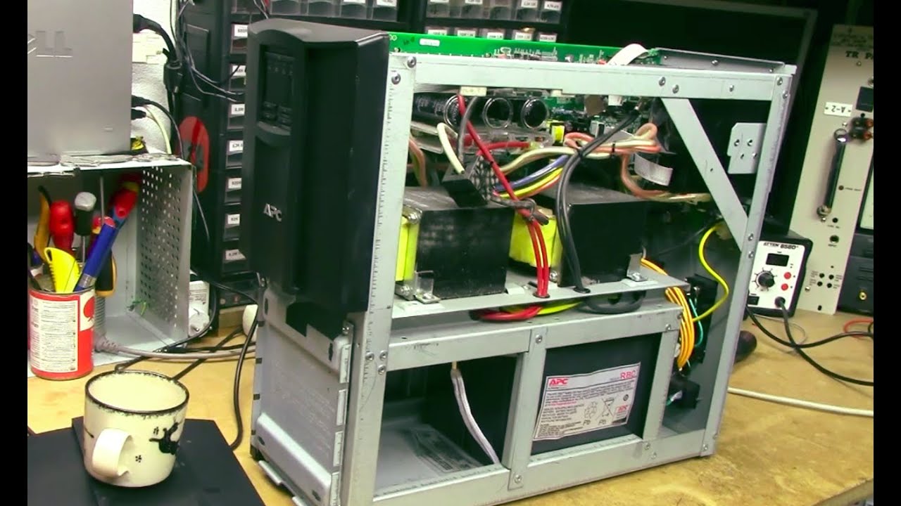 Trash-picked APC Smart-UPS 2200 battery removal & hacks