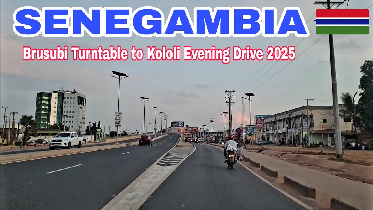 Beautiful Evening Drive in Gambia | New OIC Road Brusubi Turntable to Senegambia and Kololi Africa 