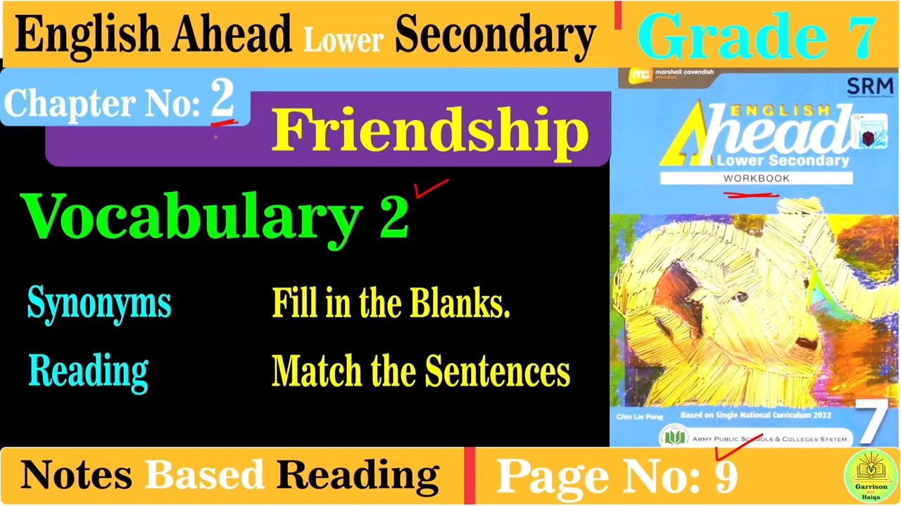English Ahead Lower Secondary Class 7 ||  Workbook Unit 2 ||  Friendship Page No:9