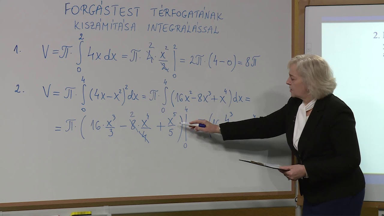 Forgástest térfogatának kiszámítása határozott integrálással