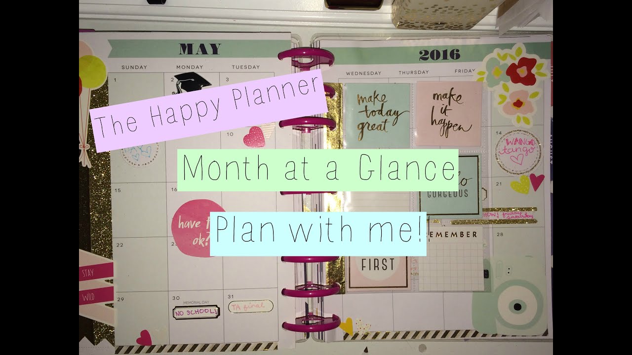 MAY MONTH AT A GLANCE PLAN WITH ME | THE HAPPY PLANNER ♡ | 2016 | KORI
