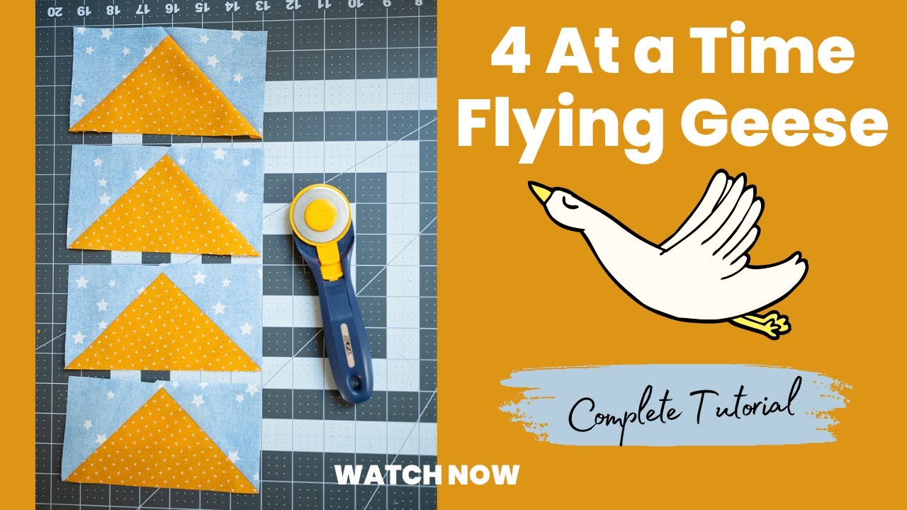 4 at a time FLYING GEESE using the Eleanor Burns method | Complete Quilting Tutorial