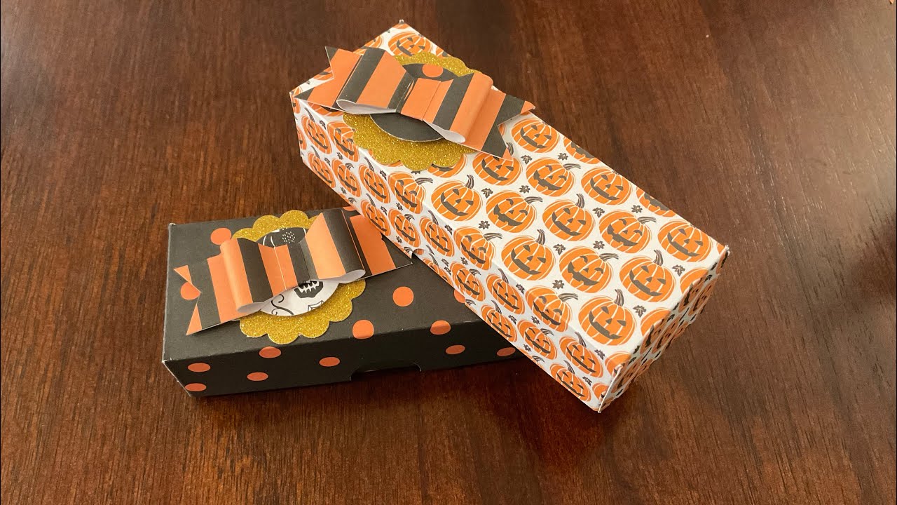 Easy Halloween Treat Boxes with 6x6 paper and easy Halloween Embellishments