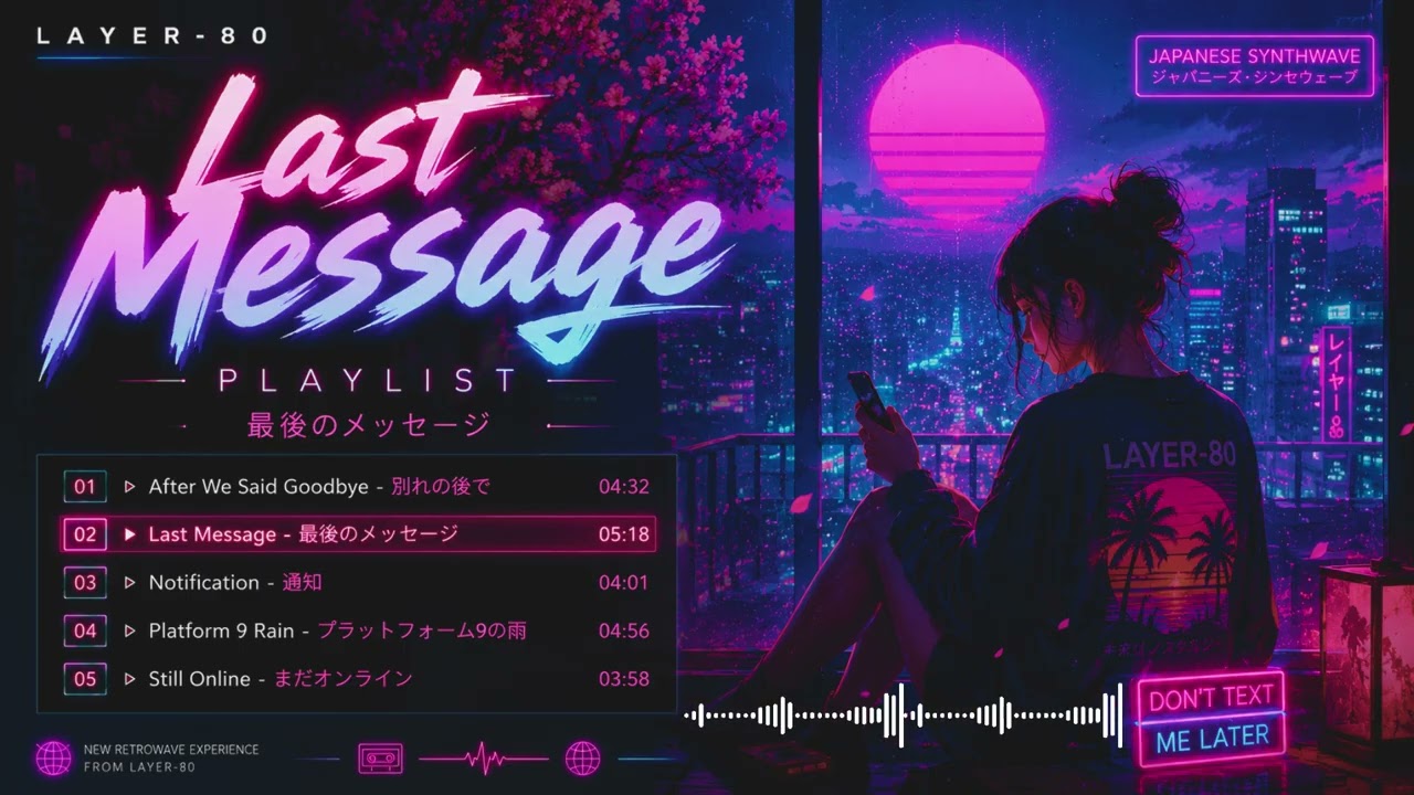 TOKYO - Japanese Synthwave Playlist | Last Message  Emotional Night Drive Retro 80s Retrowave Mix