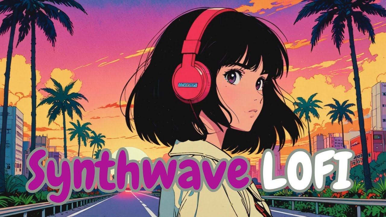🌅🌴 Sunset Drive 🚗✨ | 1 Hour of Chill Synthwave Lofi for Relaxing & Studying 🚀🎶