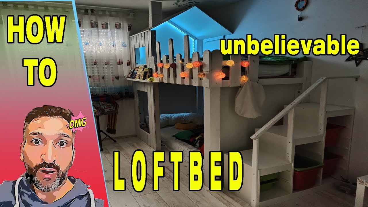 Amazing Loftbed for under $100 - with Steps and LED - Bunkbed