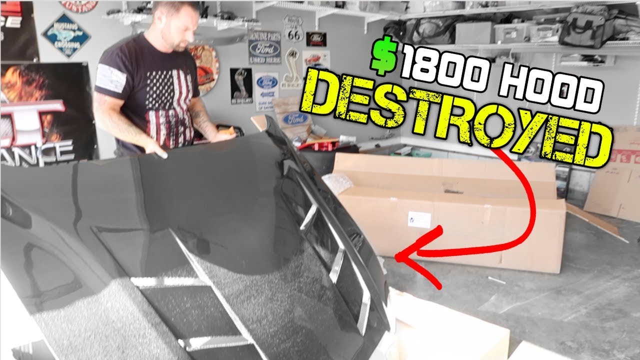FREIGHT COMPANY DESTROYED MY NEW $1800 MUSTANG GT HOOD... SH*T