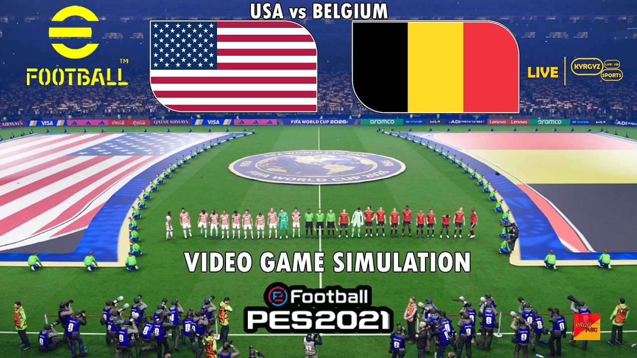 USA vs Belgium PES 2021 | World Cup 2026 Round Of 16Simulation Gameplay | eFootball PES 2021