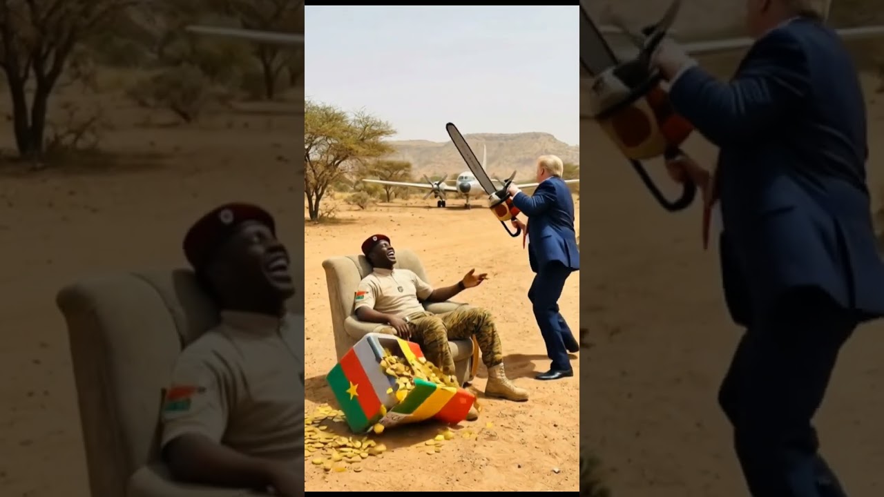 Trump Try to Destroy cooler and Ibrahim Traore pic up shovel hilarious scene😆 #shortsfeed #satire