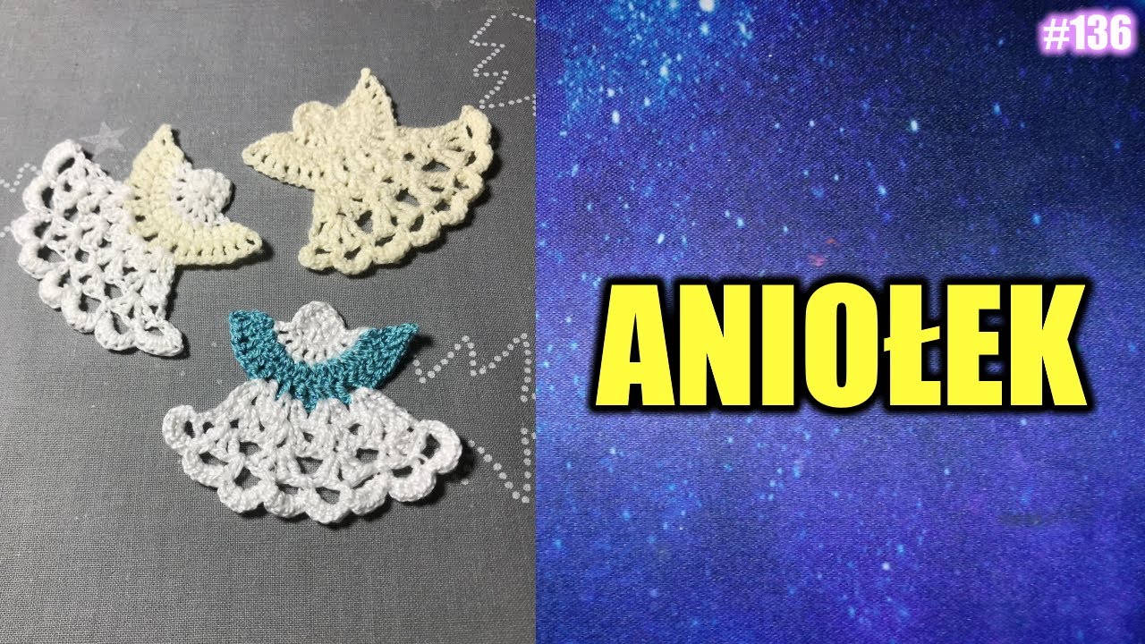 Jak zrobić łatwego aniołka 2D na szydełku, Christmas angel,  #136