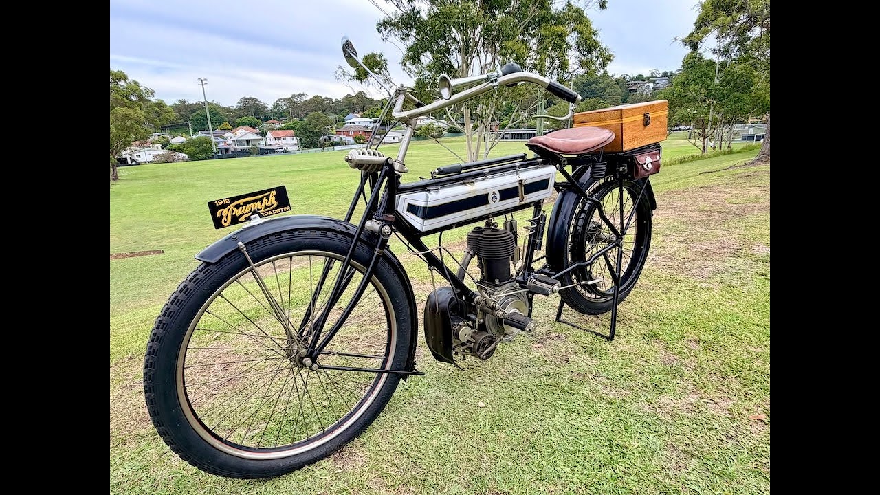 1912 Triumph Roadster Veteran Motorcycle | NO RESERVE Auction | Rare Classic with Spares   HD 1080p