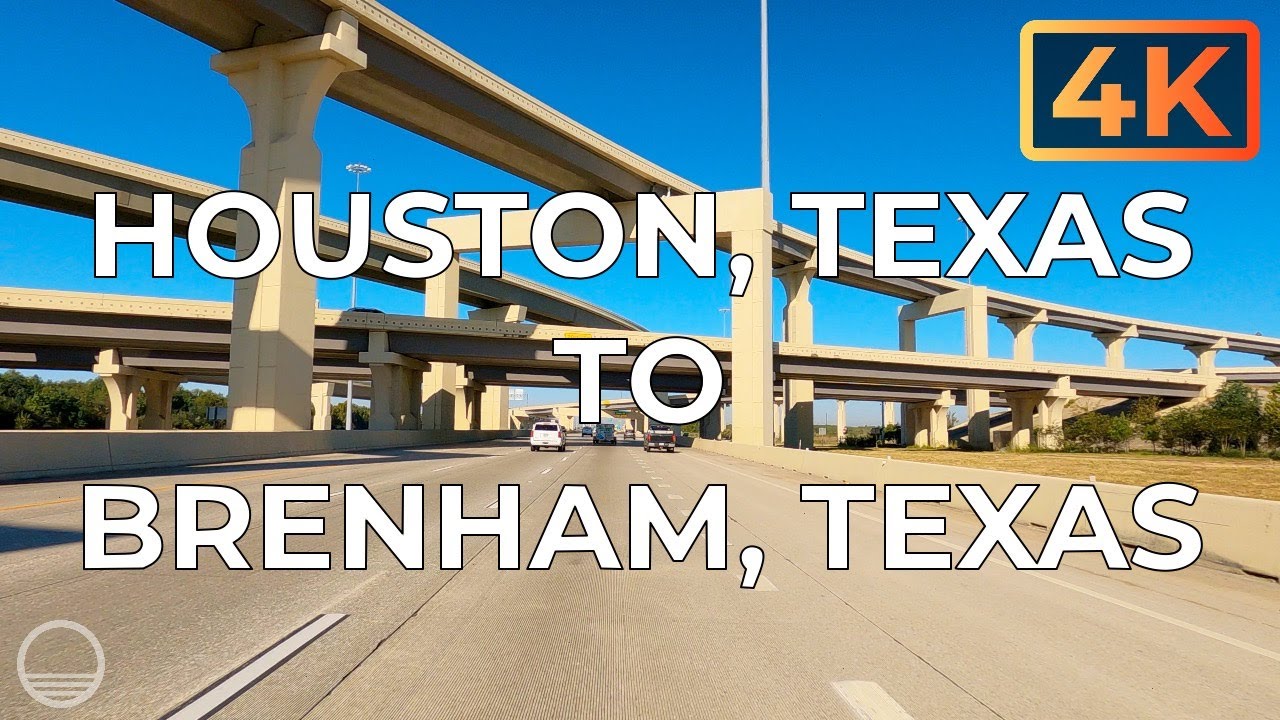 Houston, Texas, USA to Brenham, Texas on US 290 West an UltraHD 4K Driving Tour.