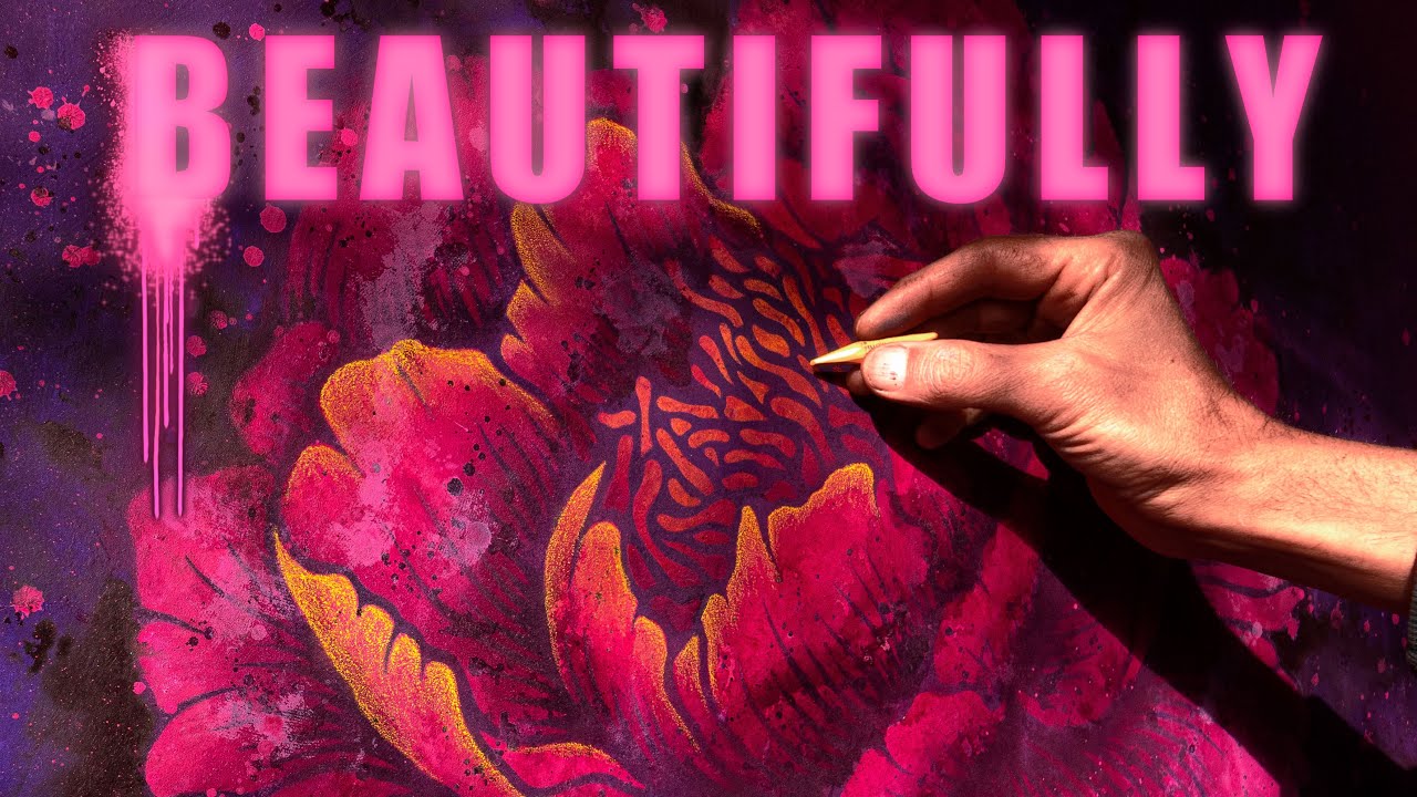 Nach diesem KUNSTPROZESS willst du Künstler werden (FLOWER SPRAY PAINTING)