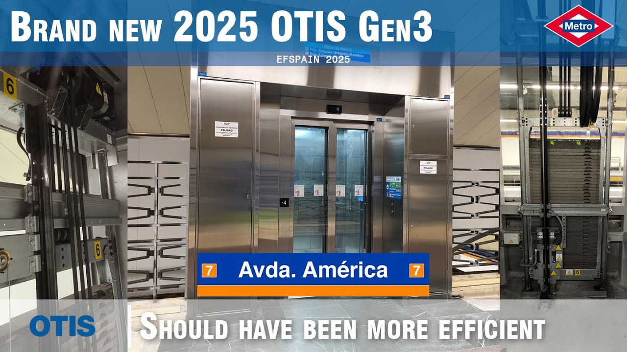 Brand New - 2025 OTIS Gen3 MRL lift @ Metro Avenida de América, Madrid