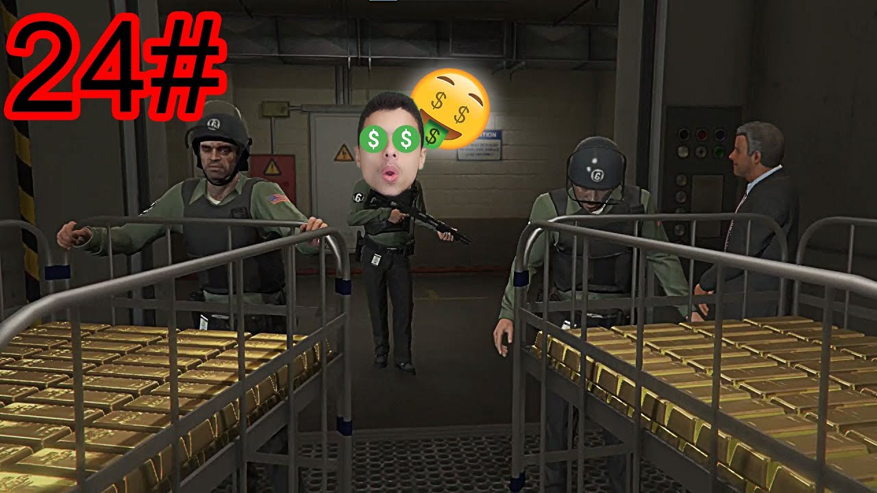 تختيم قراند 5 اقتحام أكبر بنك في المدينة وسرقة الذهب | GTA V