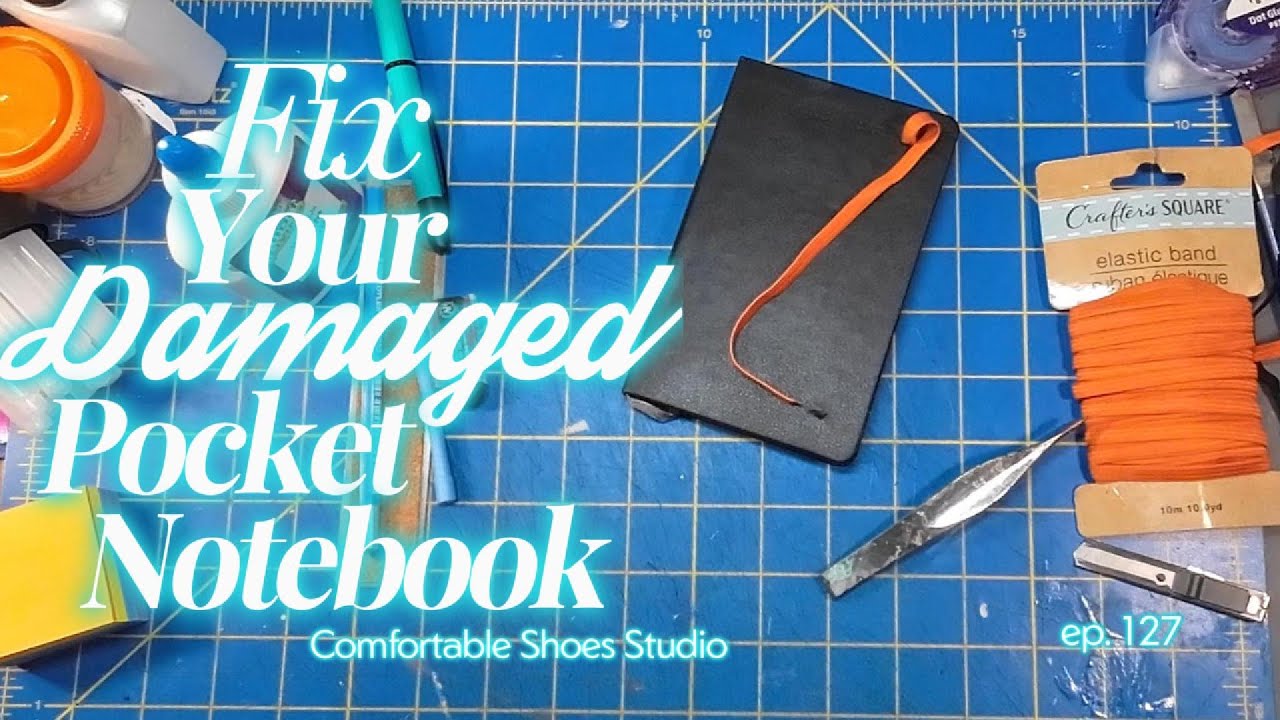 Repairing a Stretched out Elastic on a Pocket Notebook Moleskine - Art Making 127
