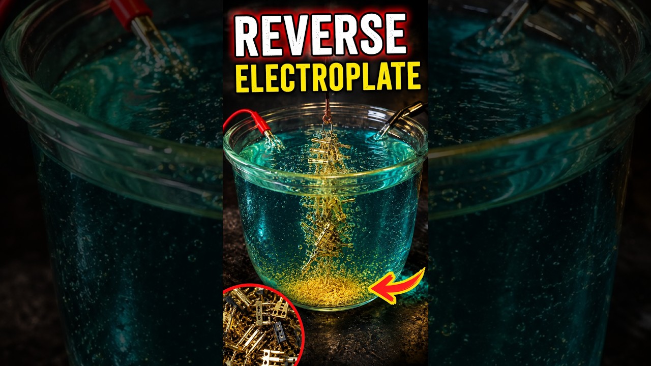 Gold Reverse Electroplating  ##gold##goldscrap##goldmelt##goldmelting##coal
