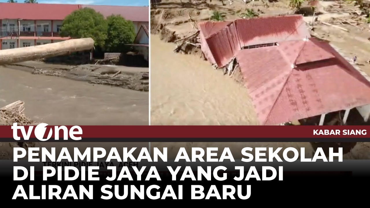 Area Lapangan Sekolah di Pidie Jaya Aceh Menjadi Aliran Sungai Baru | Kabar Siang